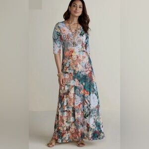 Soft Surroundings Nanette Maxi Floral Dress Large